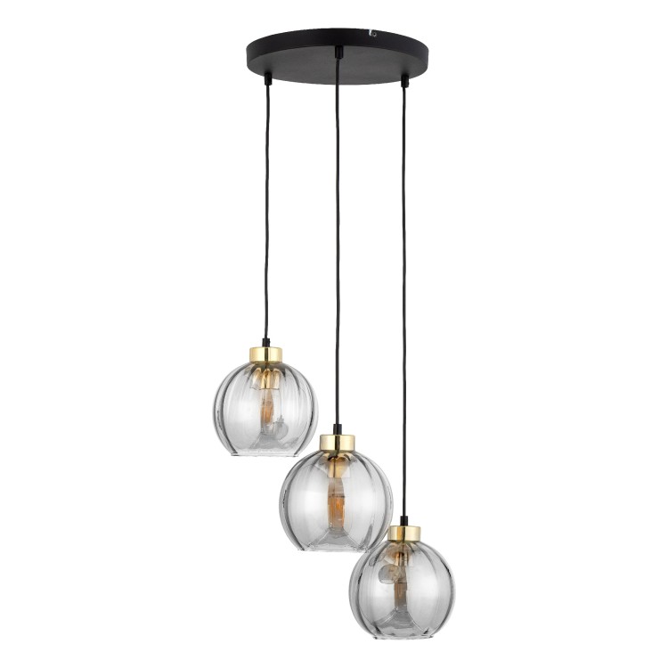 DEVI TRANSPARENT Lampa wisząca 3 Koło 4579 TK Lighting Złoty, Czarny Transparentny