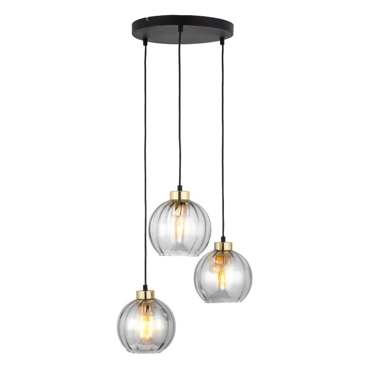 DEVI TRANSPARENT Lampa wisząca 3 Koło 4579 TK Lighting Złoty, Czarny Transparentny
