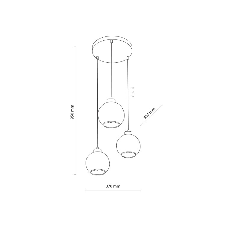 DEVI TRANSPARENT Lampa wisząca 3 Koło 4579 TK Lighting Złoty, Czarny Transparentny