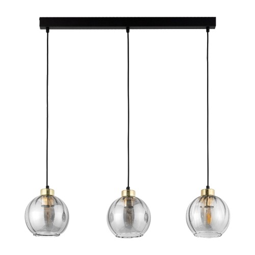 DEVI TRANSPARENT Lampa wisząca 3 Listwa 4580 TK Lighting Złoty, Czarny Transparentny