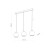 DEVI TRANSPARENT Lampa wisząca 3 Listwa 4580 TK Lighting Złoty, Czarny Transparentny