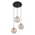 DEVI AMBER Lampa wisząca 3 Koło 4637 TK Lighting Złoty, Czarny Bursztynowy