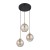 DEVI AMBER Lampa wisząca 3 Koło 4637 TK Lighting Złoty, Czarny Bursztynowy