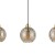 DEVI AMBER Lampa wisząca 3 Listwa 4638 TK Lighting Złoty, Czarny Bursztynowy