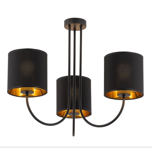 TORENS BLACK Lampa sufitowa 3 4594 TK Lighting Czarny Złoty, Czarny