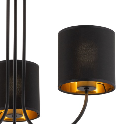 TORENS BLACK Lampa sufitowa 3 4594 TK Lighting Czarny Złoty, Czarny