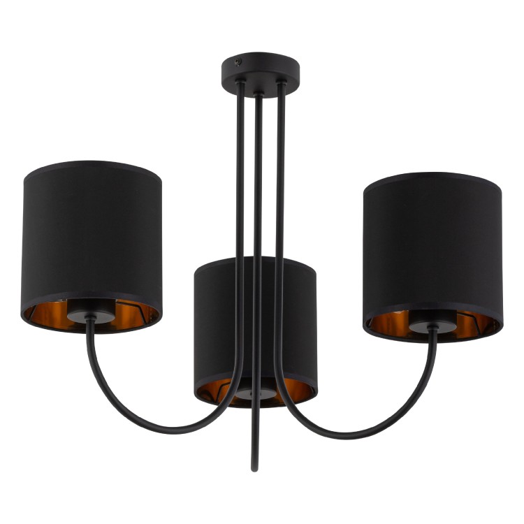TORENS BLACK Lampa sufitowa 3 4594 TK Lighting Czarny Złoty, Czarny
