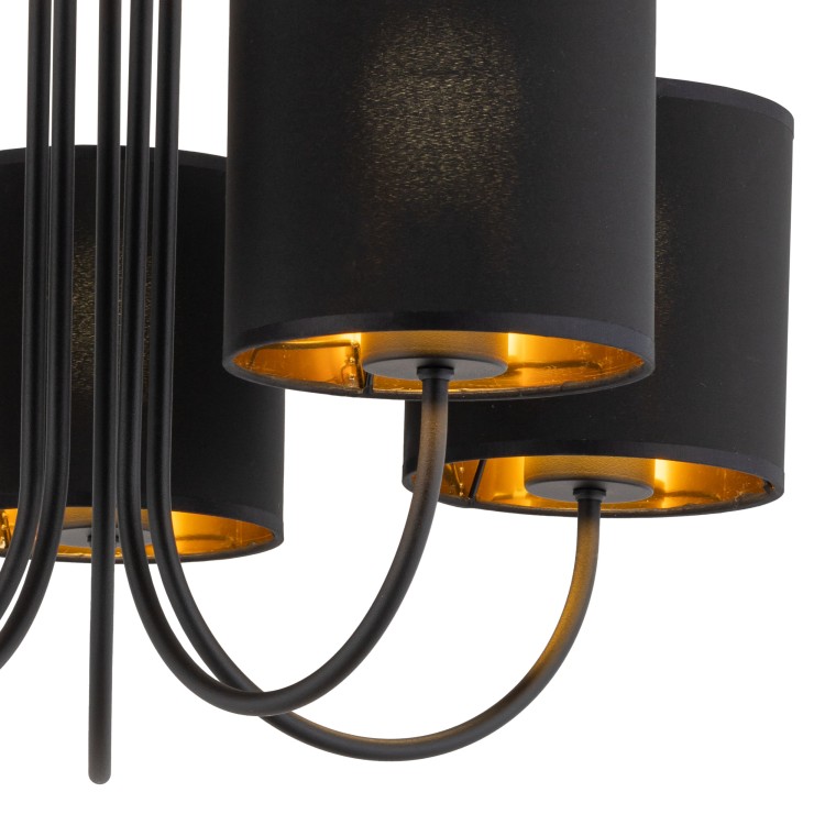 TORENS BLACK Lampa sufitowa 5 4595 TK Lighting Czarny Złoty, Czarny
