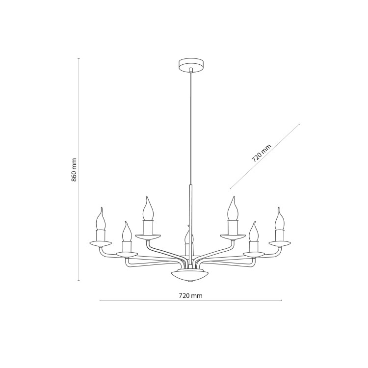 LIMAL Lampa wisząca 7 4613 TK Lighting Czarny