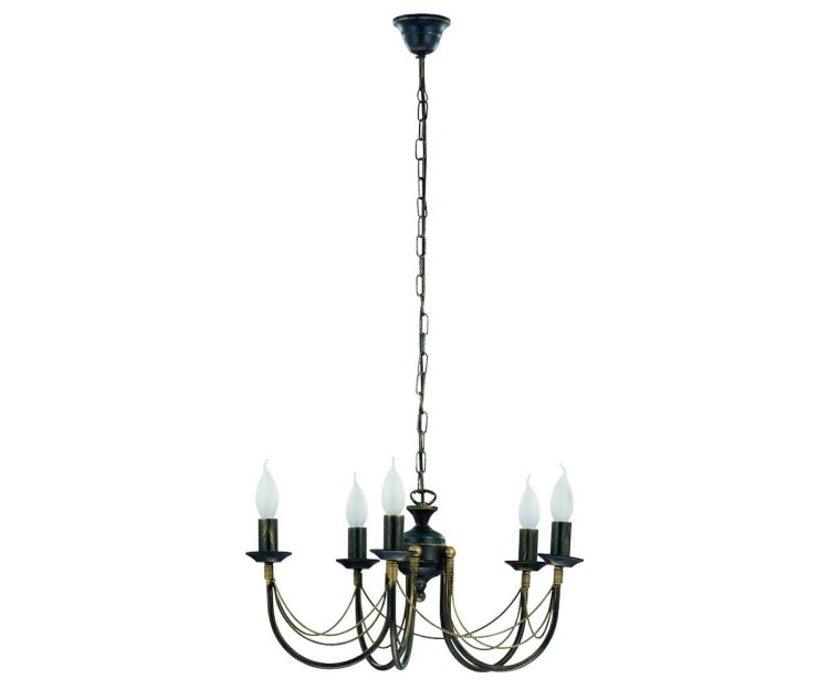 Lampa sufitowa wisząca żyrandol ARES V 205 NOWODVORSKI Lighting 5xE14 oświetleniowa klasyczna czarna złoto czarny złoty stal łańcuszek Kuchnia Jadalnia Salon nad wyspę stół Inspiracje Premium