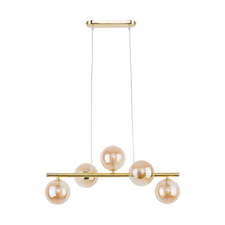 ESTERA GOLD Lampa wisząca 5 4549 TK Lighting Złoty Bursztynowy