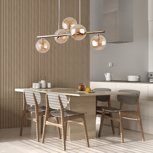 ESTERA GOLD Lampa wisząca 5 4549 TK Lighting Złoty Bursztynowy