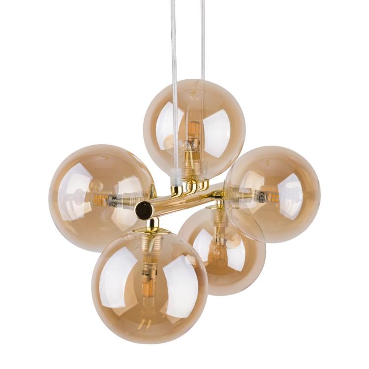 ESTERA GOLD Lampa wisząca 5 4549 TK Lighting Złoty Bursztynowy