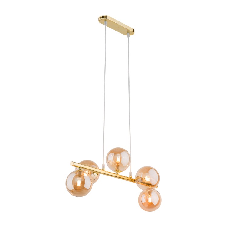ESTERA GOLD Lampa wisząca 5 4549 TK Lighting Złoty Bursztynowy