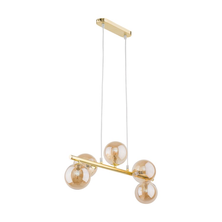 ESTERA GOLD Lampa wisząca 5 4549 TK Lighting Złoty Bursztynowy