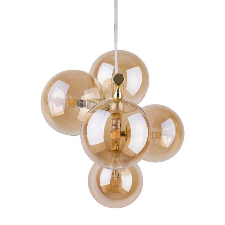 ESTERA GOLD Lampa wisząca 5 4549 TK Lighting Złoty Bursztynowy