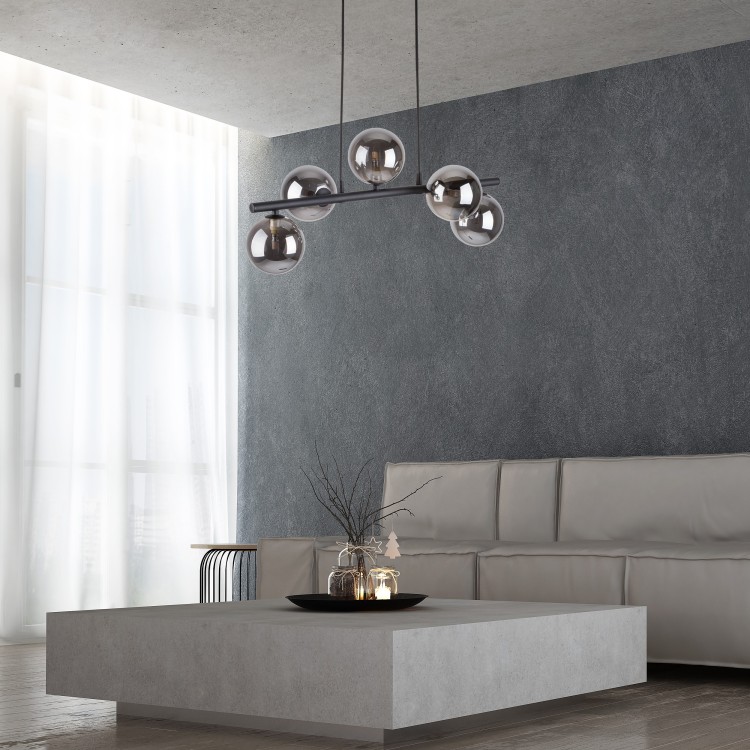 ESTERA BLACK Lampa wisząca 5 6707 TK Lighting Czarny Czarny