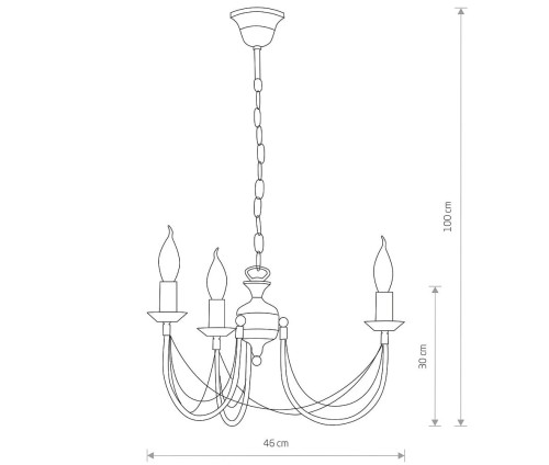 Lampa sufitowa wisząca żyrandol ARES III 204 NOWODVORSKI Lighting 3xE14 oświetleniowa klasyczna czarna złoto czarny zloty stal łańcuszek Kuchnia Jadalnia Salon nad wyspę stół Inspiracje Premium