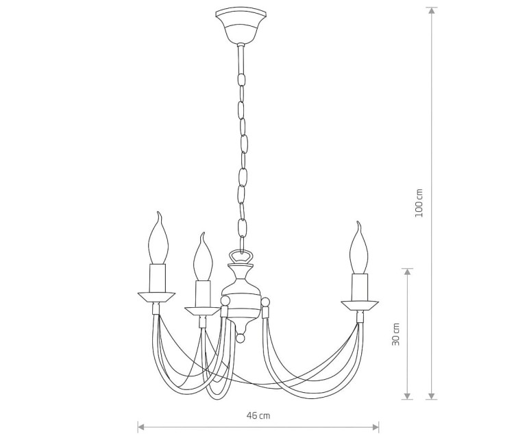 Lampa sufitowa wisząca żyrandol ARES III 204 NOWODVORSKI Lighting 3xE14 oświetleniowa klasyczna czarna złoto czarny zloty stal łańcuszek Kuchnia Jadalnia Salon nad wyspę stół Inspiracje Premium