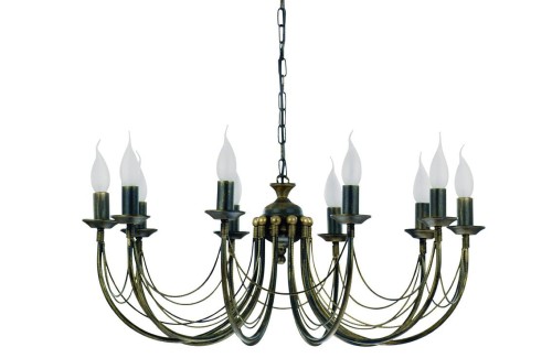 Lampa sufitowa wisząca żyrandol ARES X 206 NOWODVORSKI Lighting 10xE14 oświetleniowa klasyczna czarna złoto czarny zloty stal łańcuszek Kuchnia Jadalnia Salon nad wyspę stół Inspiracje Premium