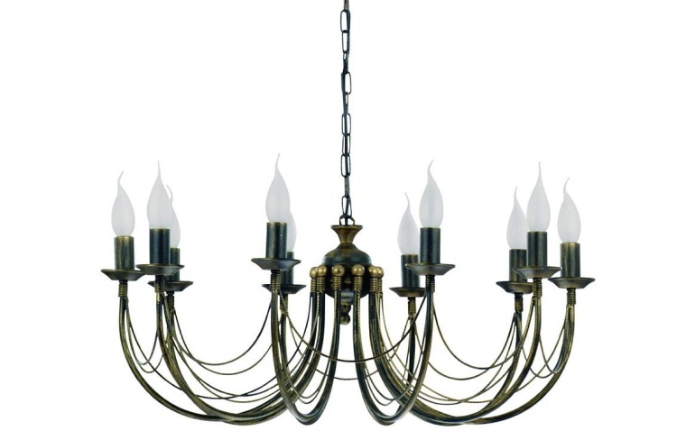 Lampa sufitowa wisząca żyrandol ARES X 206 NOWODVORSKI Lighting 10xE14 oświetleniowa klasyczna czarna złoto czarny zloty stal łańcuszek Kuchnia Jadalnia Salon nad wyspę stół Inspiracje Premium