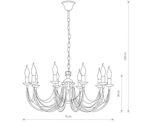 Lampa sufitowa wisząca żyrandol ARES X 206 NOWODVORSKI Lighting 10xE14 oświetleniowa klasyczna czarna złoto czarny zloty stal łańcuszek Kuchnia Jadalnia Salon nad wyspę stół Inspiracje Premium