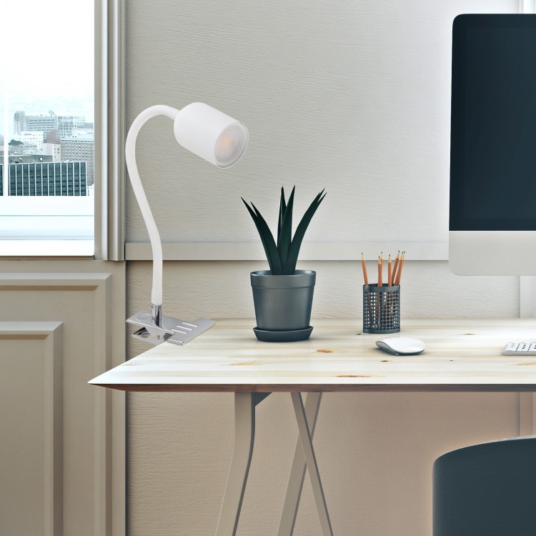 TOP WHITE Kinkiet Klips 1 4559 TK Lighting Biały Biały