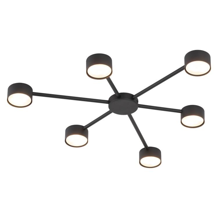 AVIA BLACK Lampa sufitowa 6 4692 TK Lighting Czarny Czarny