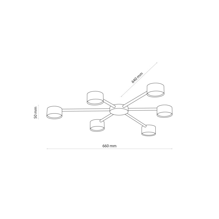 AVIA BLACK Lampa sufitowa 6 4692 TK Lighting Czarny Czarny
