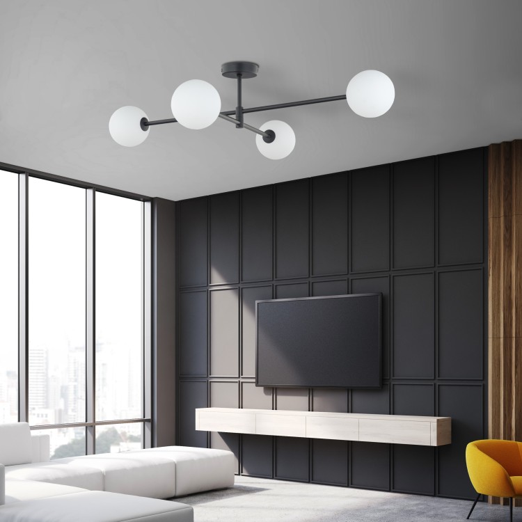 SARIUS BLACK Lampa sufitowa 4 4735 TK Lighting Czarny Biały
