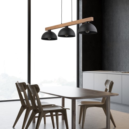 OSLO BLACK Lampa wisząca 3 4710 TK Lighting Sosna, Czarny Czarny