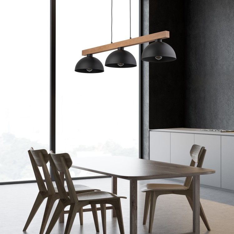 OSLO BLACK Lampa wisząca 3 4710 TK Lighting Sosna, Czarny Czarny