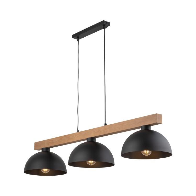 OSLO BLACK Lampa wisząca 3 4710 TK Lighting Sosna, Czarny Czarny