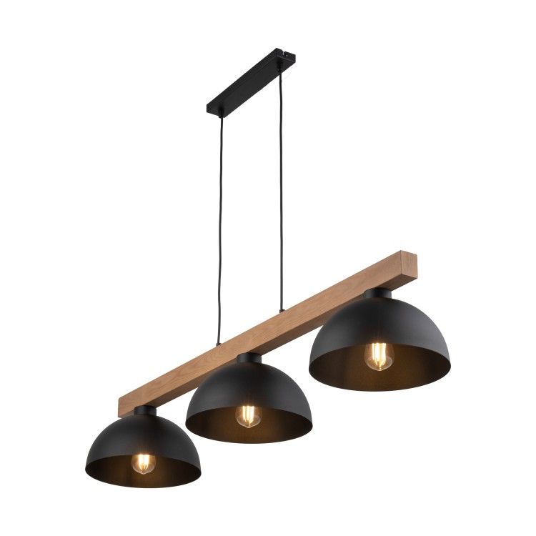 OSLO BLACK Lampa wisząca 3 4710 TK Lighting Sosna, Czarny Czarny