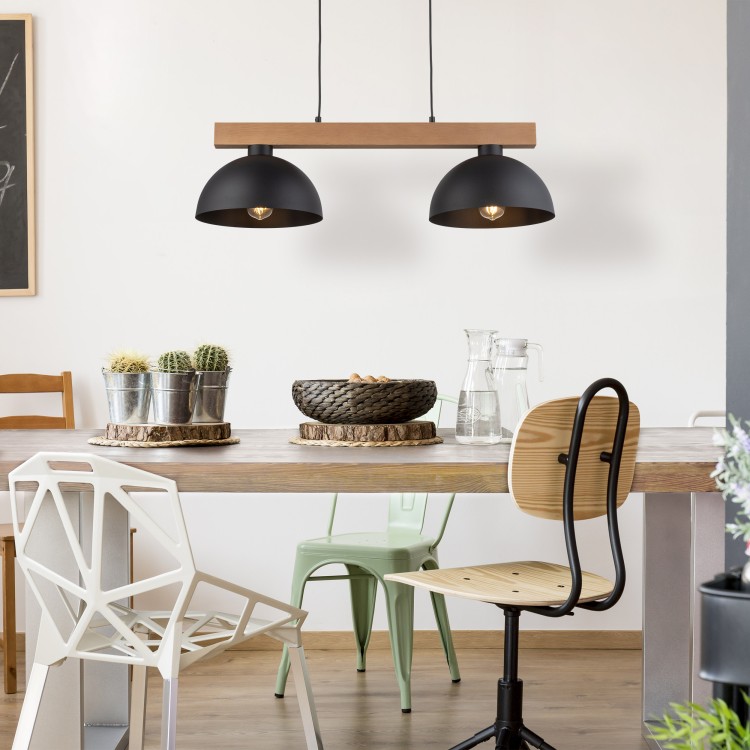 OSLO BLACK Lampa wisząca 2 4711 TK Lighting Sosna, Czarny Czarny