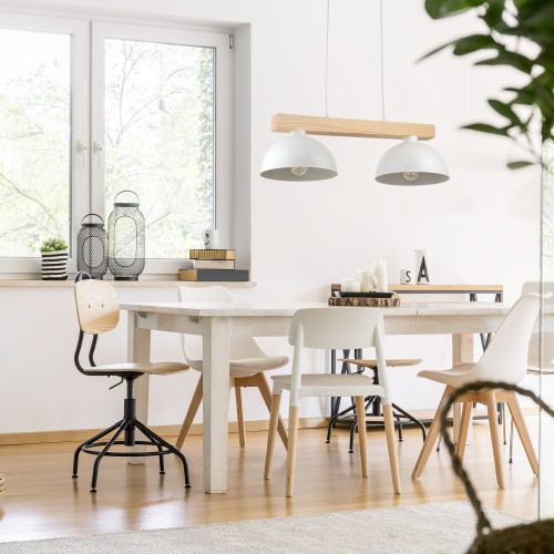 OSLO WHITE Lampa wisząca 2 4713 TK Lighting Biały, Sosna Biały
