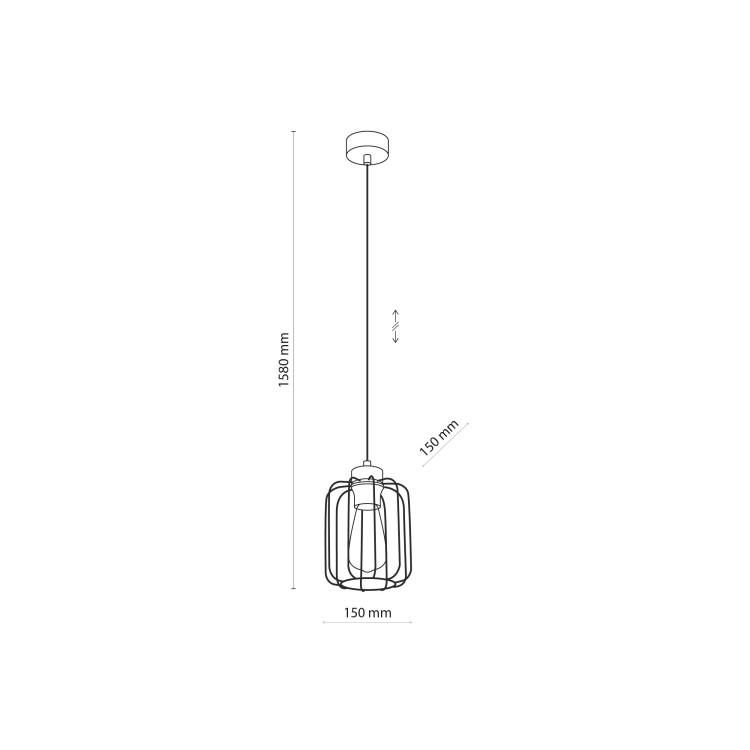 GALAXY NEW Lampa wisząca 1 4714 TK Lighting Złoty, Czarny Czarny