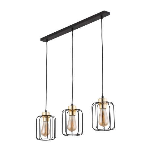 GALAXY NEW Lampa wisząca 3 4716 TK Lighting Złoty, Czarny Czarny