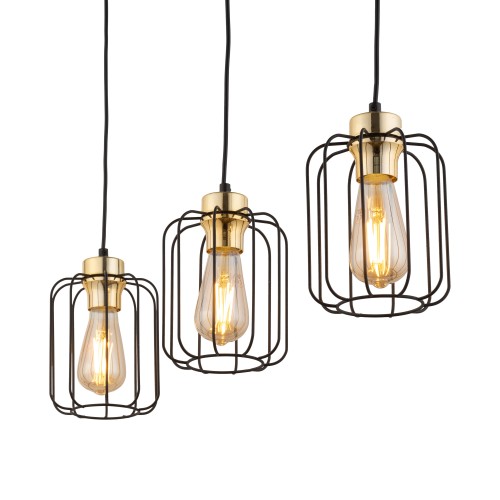 GALAXY NEW Lampa wisząca 3 4716 TK Lighting Złoty, Czarny Czarny