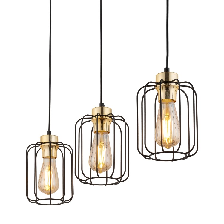 GALAXY NEW Lampa wisząca 3 4716 TK Lighting Złoty, Czarny Czarny