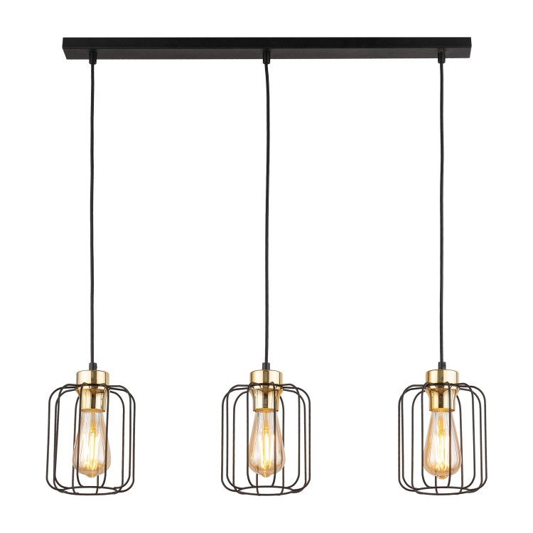 GALAXY NEW Lampa wisząca 3 4716 TK Lighting Złoty, Czarny Czarny
