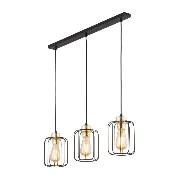 GALAXY NEW Lampa wisząca 3 4716 TK Lighting Złoty, Czarny Czarny