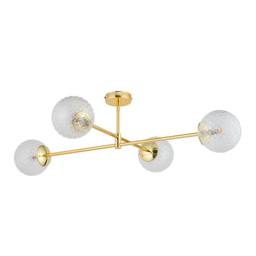 CADIX GOLD Lampa sufitowa 4 4607 TK Lighting Złoty Transparentny