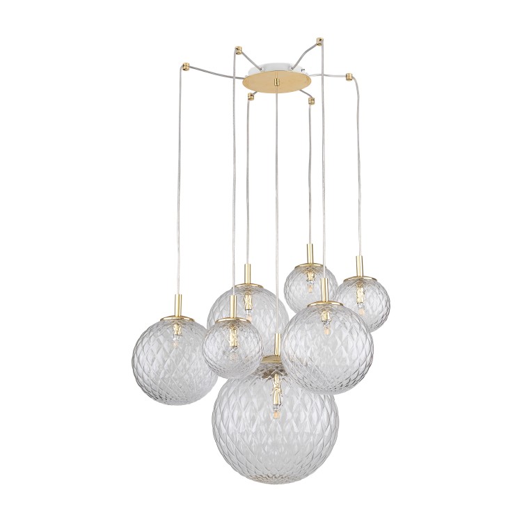 CADIX GOLD Lampa sufitowa 7 4608 TK Lighting Złoty Transparentny