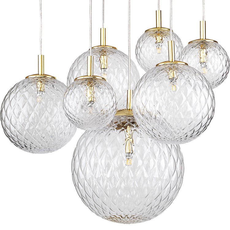 CADIX GOLD Lampa sufitowa 7 4608 TK Lighting Złoty Transparentny