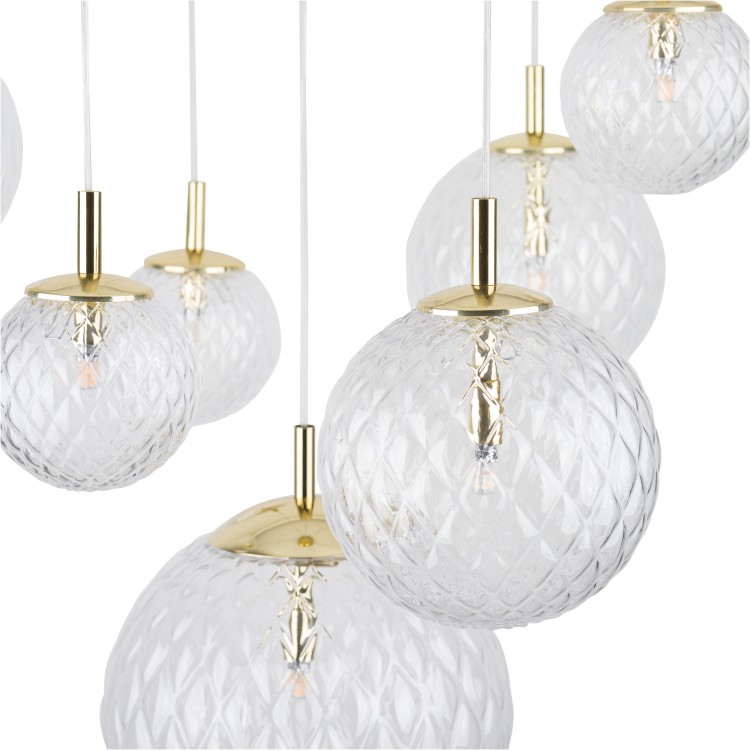 CADIX GOLD Lampa sufitowa 7 4608 TK Lighting Złoty Transparentny