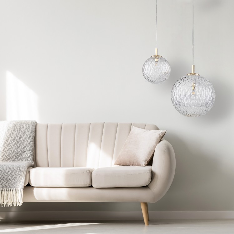 CADIX GOLD Lampa wisząca 1 210 4609 TK Lighting Złoty Transparentny