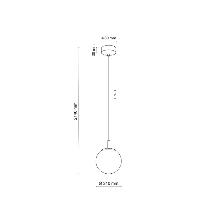 CADIX GOLD Lampa wisząca 1 210 4609 TK Lighting Złoty Transparentny
