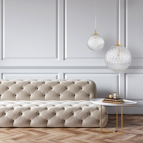 CADIX GOLD Lampa wisząca 1 PŁ 300 4610 TK Lighting Złoty Transparentny
