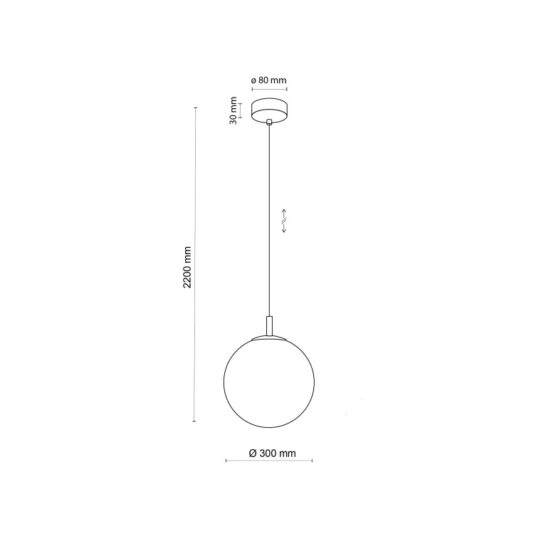 CADIX GOLD Lampa wisząca 1 PŁ 300 4610 TK Lighting Złoty Transparentny